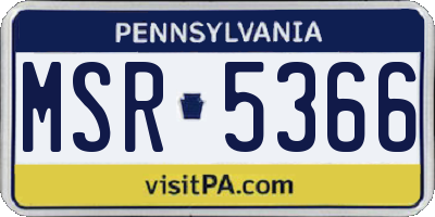 PA license plate MSR5366