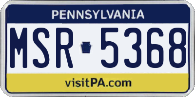 PA license plate MSR5368