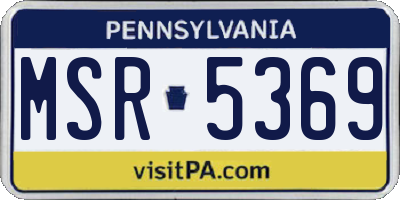 PA license plate MSR5369