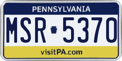 PA license plate MSR5370
