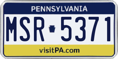 PA license plate MSR5371