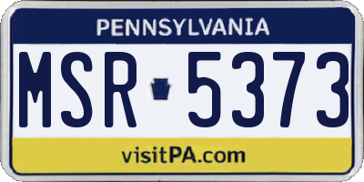 PA license plate MSR5373