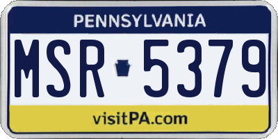 PA license plate MSR5379