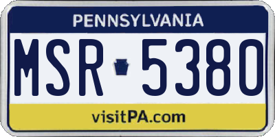 PA license plate MSR5380