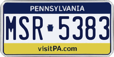 PA license plate MSR5383