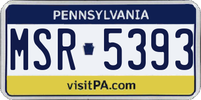 PA license plate MSR5393