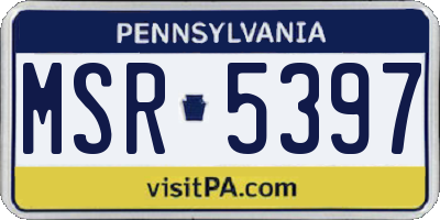 PA license plate MSR5397