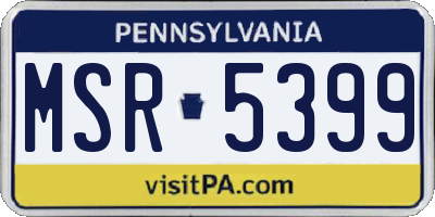 PA license plate MSR5399