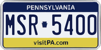 PA license plate MSR5400