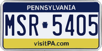 PA license plate MSR5405