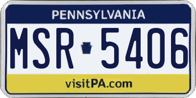 PA license plate MSR5406