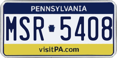 PA license plate MSR5408