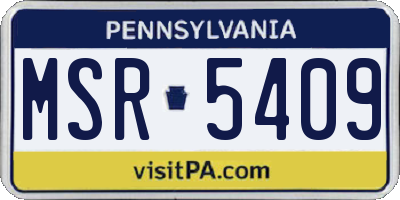 PA license plate MSR5409