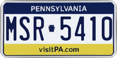 PA license plate MSR5410