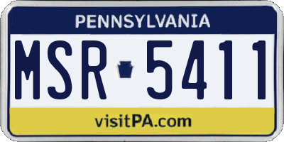 PA license plate MSR5411