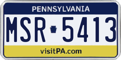 PA license plate MSR5413