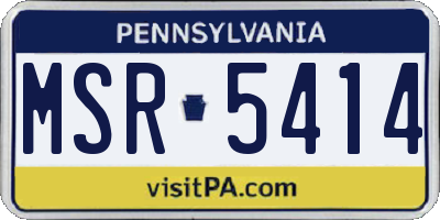 PA license plate MSR5414