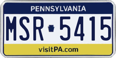 PA license plate MSR5415