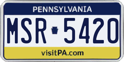PA license plate MSR5420