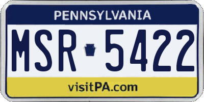 PA license plate MSR5422