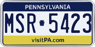 PA license plate MSR5423