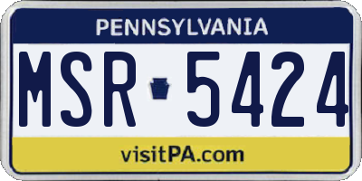 PA license plate MSR5424