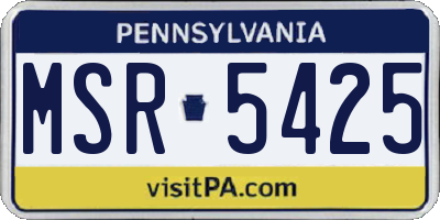 PA license plate MSR5425
