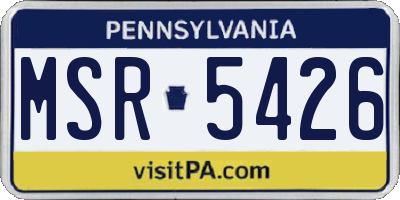 PA license plate MSR5426