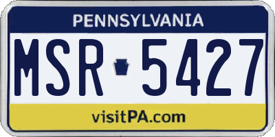 PA license plate MSR5427