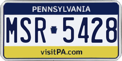 PA license plate MSR5428