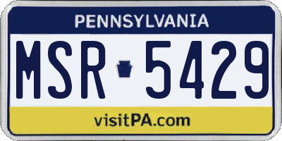 PA license plate MSR5429