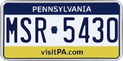 PA license plate MSR5430