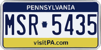 PA license plate MSR5435