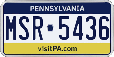 PA license plate MSR5436