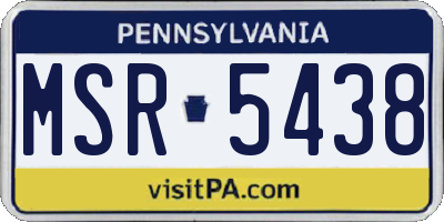 PA license plate MSR5438
