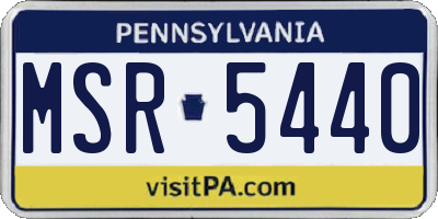 PA license plate MSR5440