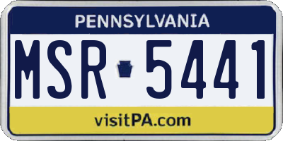 PA license plate MSR5441