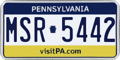 PA license plate MSR5442