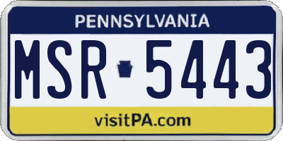 PA license plate MSR5443