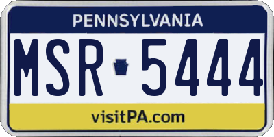 PA license plate MSR5444