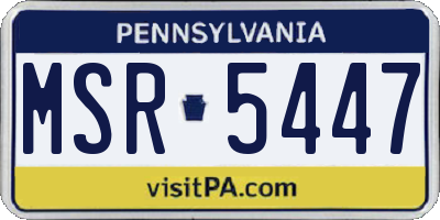 PA license plate MSR5447