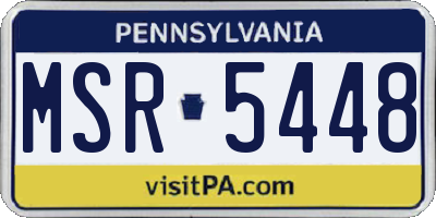 PA license plate MSR5448