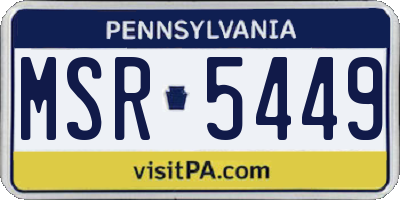 PA license plate MSR5449