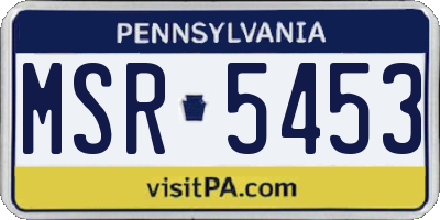 PA license plate MSR5453