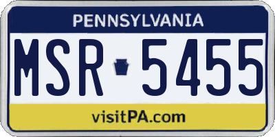 PA license plate MSR5455