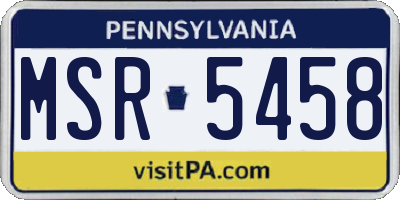 PA license plate MSR5458
