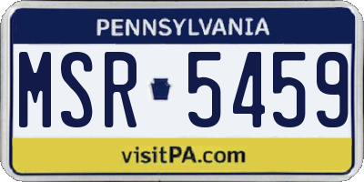 PA license plate MSR5459