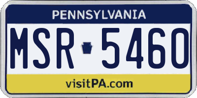 PA license plate MSR5460