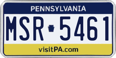 PA license plate MSR5461