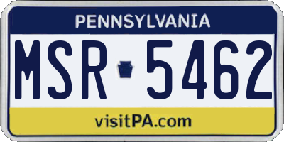 PA license plate MSR5462